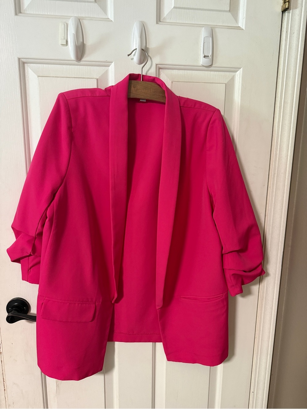 Open-Front Hot Pink Blazer Jacket
